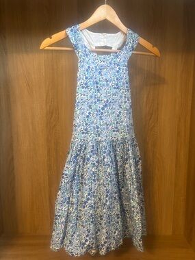 Jacadi Blue Floral Cotton Sundress Girls Size 12A